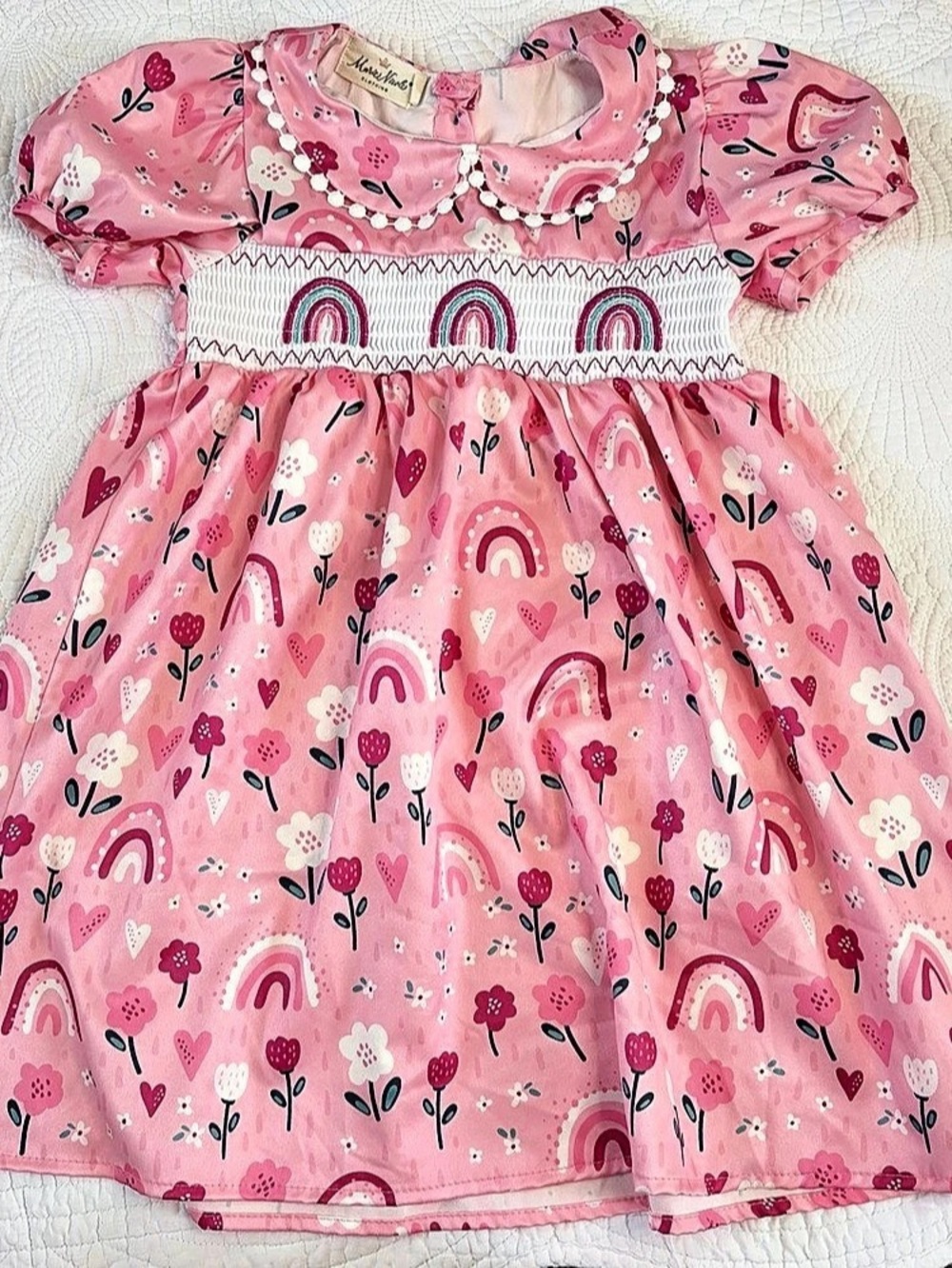 Marie Nicole Girls Floral Dress Size Large Like New